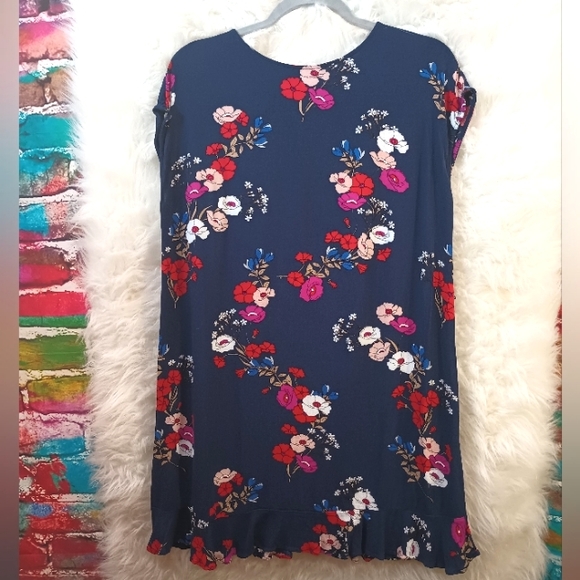 Popsugar Navy Blue Floral Sleeveless Dress Size S - Picture 2 of 7